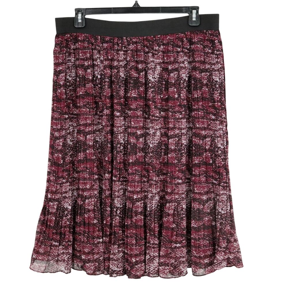 Torrid Skirt 2 Plus 2X Burgundy Plum Pull On Elastic Waist Lined Micro Pleats